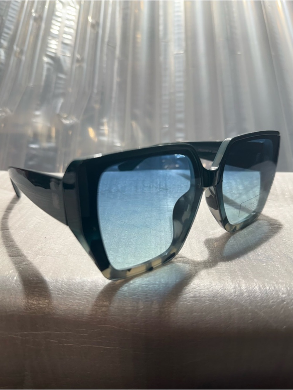 Laundry by Shelli Segal-Square Oversized Sunglasses w/Blue Gradient Lenses-NWT